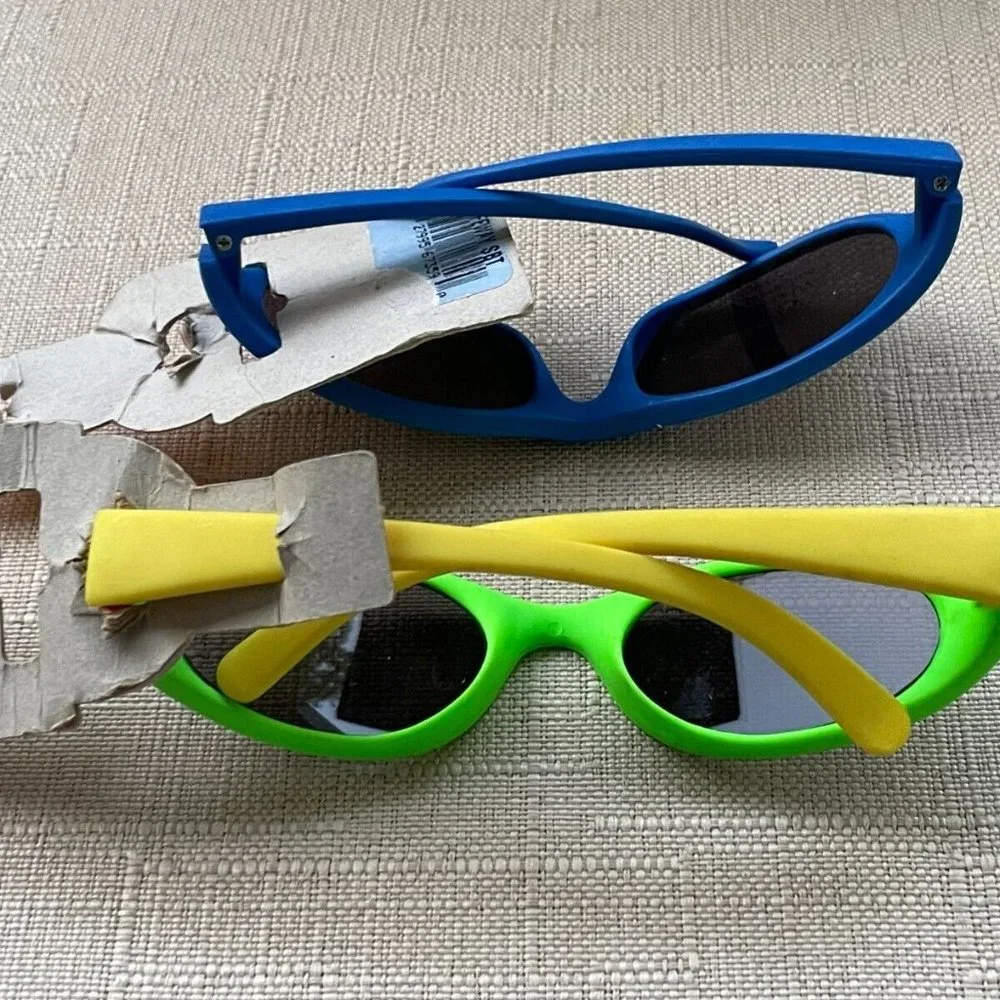 Safety Zone Kids Sunglasses Lot of 2 Eye Wear Blue and Green Shades New